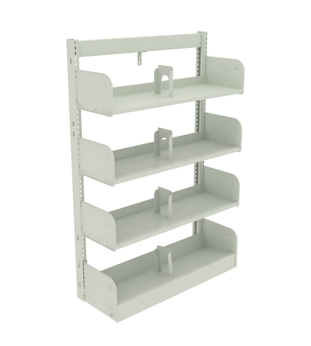 5-row height single-faced shelving