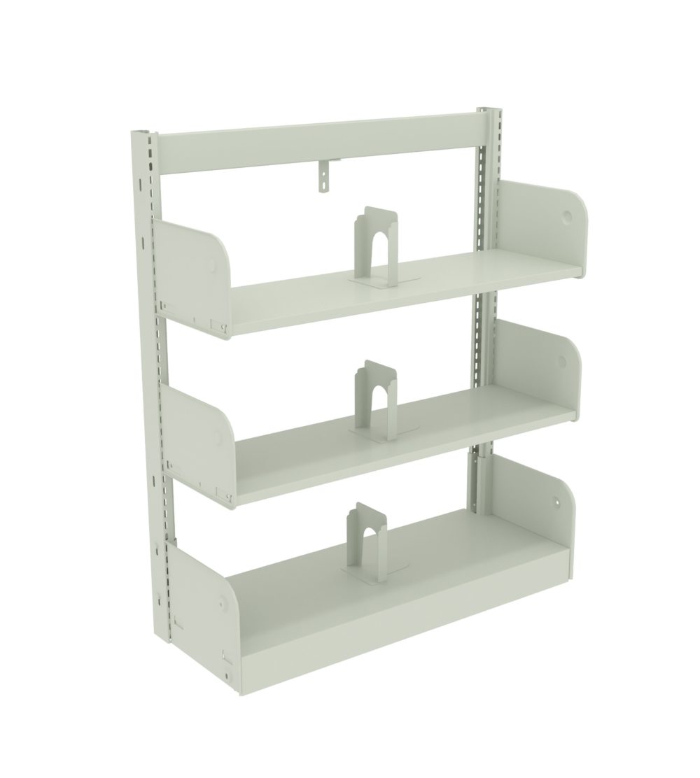 single-faced 3-rows of flat shelves